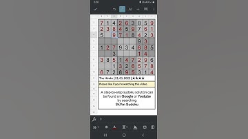 #Shorts The Hindu Sudoku 4 Star Solution | 21.01.2022 | Difficulty Level ★★★★