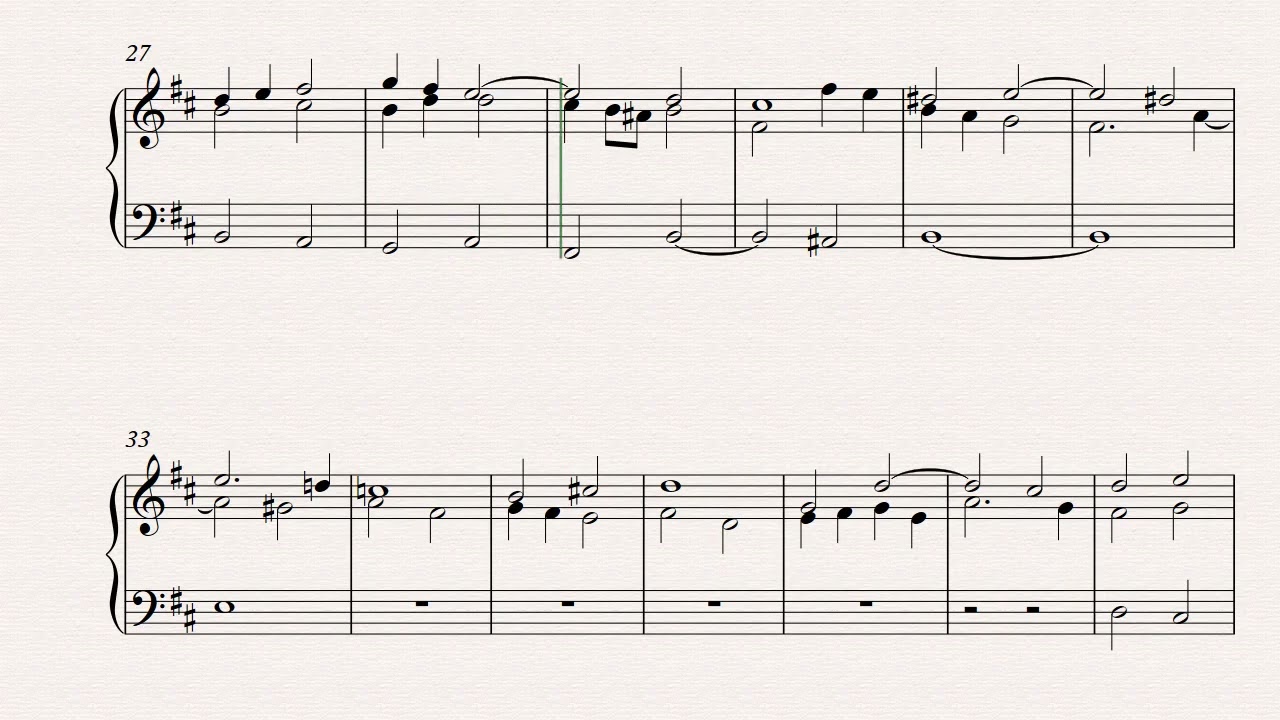 Short Fuga in D major  - for piano solo (923)