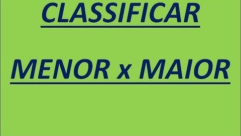 Classificar MENOR para MAIOR em Planilha Excel via Códigos VBA