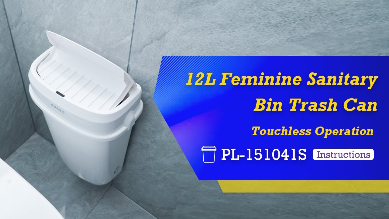 12L Lady Diaper Sanitary Bin Waste Bin Automatic Sensor Garbage Can Feminine Bin Trash Can PL151041S