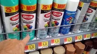 Look at all the selections of spray paint at Wal-Mart