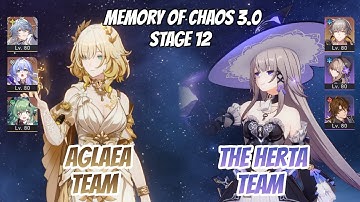 Aglaea Team & The Herta Team Memory of Chaos Stage 12 (3 Stars) | Honkai Star Rail