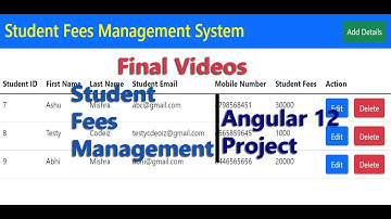 Angular 12 Project from Scratch,Student Fees Management in Angular, Angular Project From Scratch End