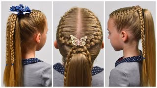 2 Quick & Easy hairstyles with FRENCH braid ★ Back to School ★ Little girls hairstyles #87 #LGH 2 Quick & Easy hairstyles with FRENCH braid ★ Back to School ★ Little girls hairstyles #87 #LGH