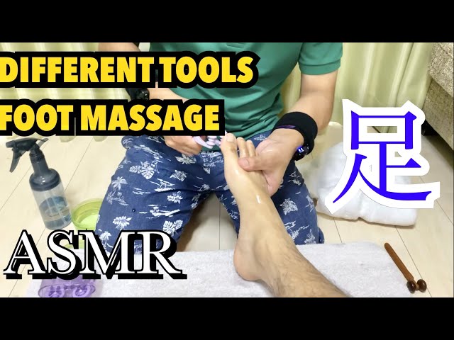 【ASMR】DIFFERENT TOOLS/ FOOT MASSAGE !