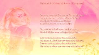Kristal A - Como quieres (cover in romana)