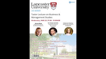 Taster Lecture in Business Management - Lancaster University Webinar