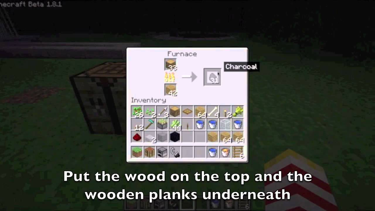 How to make coal/charcoal out of wood in minecraft - YouTube