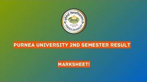 Purnea University 2nd Semester Result 2023-27