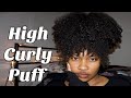 How To: High Curly Puff | Curly Natural Hair Tutorial | Pineapple Style