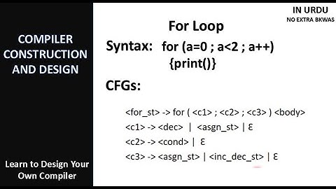 L13 | For Loop CFG | Parse Tree | Compiler Design | For Loop Grammar | Syntax Analyzer | C# | Hindi