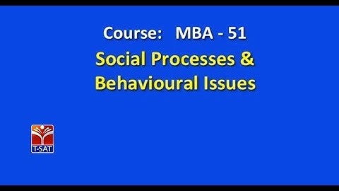 T-SAT || Social Processes & Behavioural Issues || Presented By Dr BRAOU