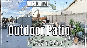 🪴OUTDOOR PATIO TRANSFORMATION ON A BUDGET :: BUDGET BOHO MAKEOVER SERIES 2022 | EPISODE 1
