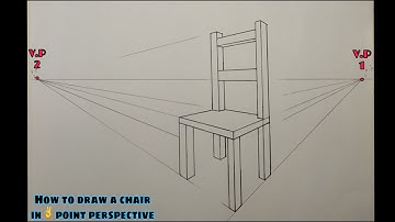 How to Draw a Chair using Two Point Perspective / Perspective Drawing for Beginners Step-by-Step