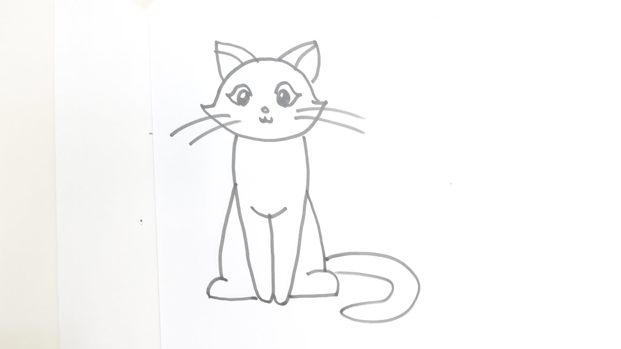 How to Draw a Sitting Cat  Easy Drawing Art