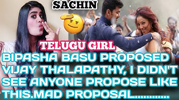 BIPASHA BASU PROPOSING VIJAY THALAPATHY SACHIN MOVIE SCENE REACTION VIDEO BY *TELUGU  GIRL* SANGEETA