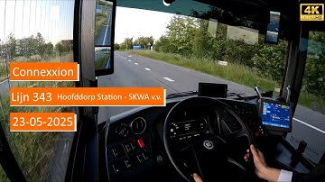 Connexxion lijn 343 Hoofddorp Station - Sportcomplex Willem Alexander v.v. | Dutch Bus driver POV 4K