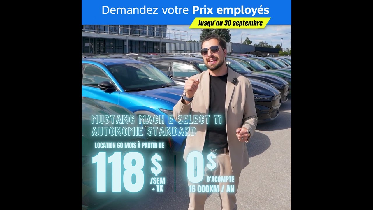 Prix Employés Ford Mustang Mach E 2025 chez Dupont & Dupont Ford à Gatineau