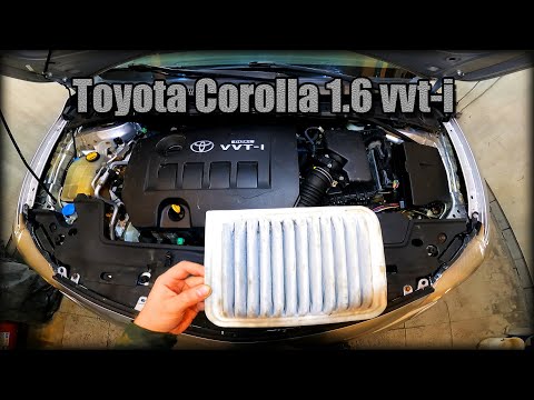 Как заменить воздушный фильтр двигателя Toyota Corolla 1.6 VVT-I