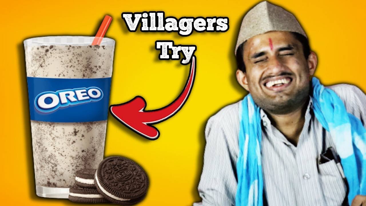 Villagers Try Oreo Shake For First Time ! Tribal People Try Oreo Shake