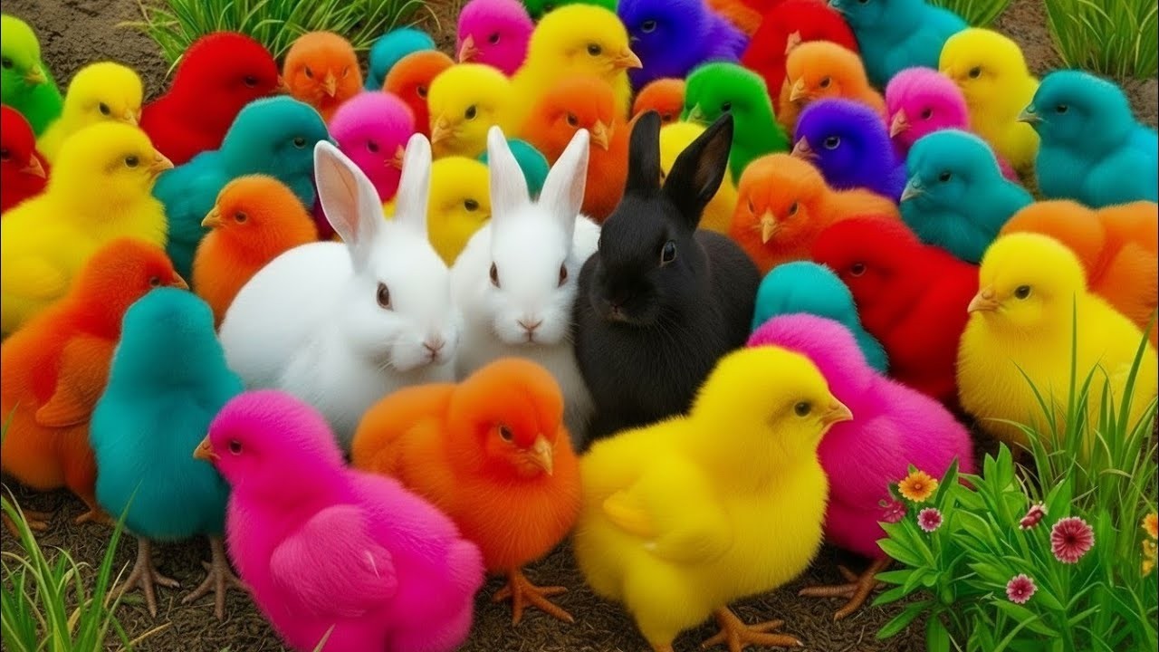 Ayam Lucu, ayam warna warni, ayam rainbow, kelinci lucu, bebek lucu, ikan koi, Hewan Lucu