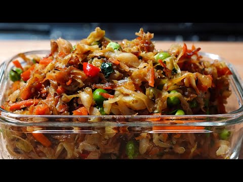 DELICIOUS CABBAGE FRY VEGAN  SUPER EASY SIDE DISH  EASY CABBAGE RECIPE