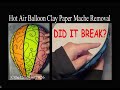 Removing Papermache Balloon from Clay After Baking. Hot Air Balloon Stain Glass Effect Light Decor