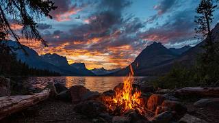 🔥 Tranquil Fire Sounds by the Lake in the Mountains — Cozy Campfire for Sleep screenshot 3