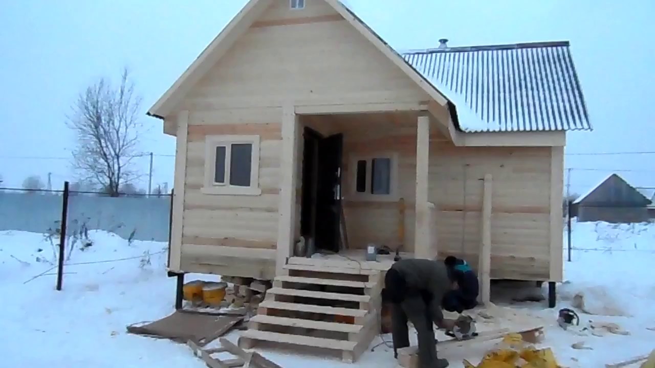 Баня 6х6 из бруса в Можайском районе деревня Вороново - YouTube