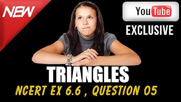 CBSE Class 10 Maths l Triangles l NCERT Ex 6.6 , Q5