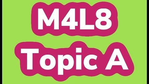 Module 4, Topic A, Lesson 8