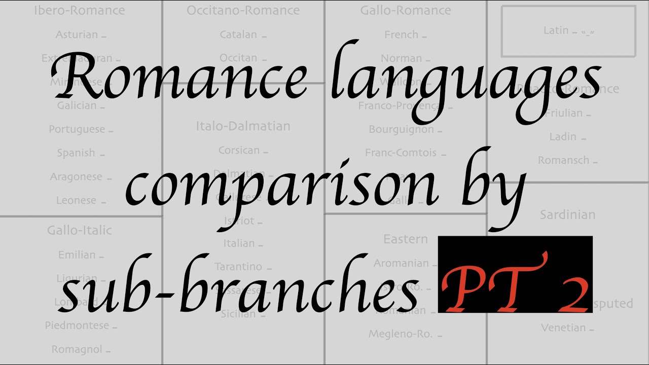 Romance Languages Comparison by subbranches Part 2 YouTube