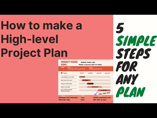 High Level Plan Template