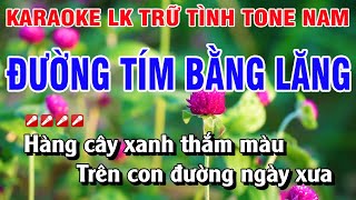 Karaoke Liên Khúc Bolero Tone Nam Nhạc Sống | Đường Tím Bằng Lăng | Sầu Tím Thiệp Hồng | Hoàng Luân