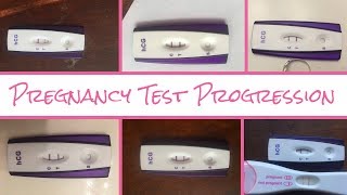 PREGNANCY TEST LINE PROGRESSION || Positive Pregnancy Test