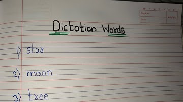 Dictation Words/ Dictation Words in english Class 1 and 2