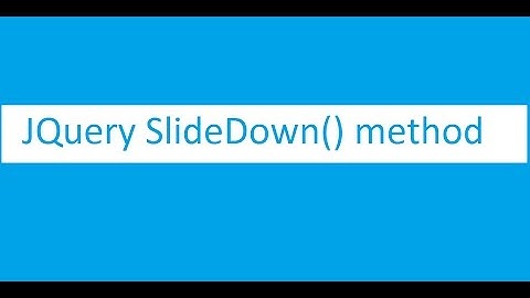Simple example for slideDown() method with jQuery