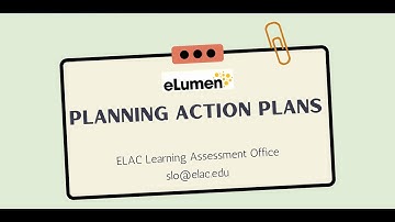Creating and Planning Action Plans in eLumen