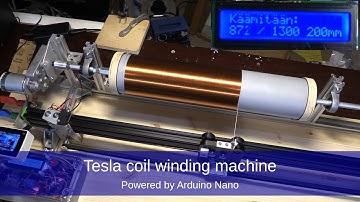 Tesla coil winding machine - powered by Arduino Nano