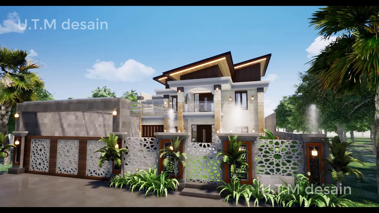 Desain Rumah Minimalis Modern Tropis 2 Lantai Atap Miring, Finishing