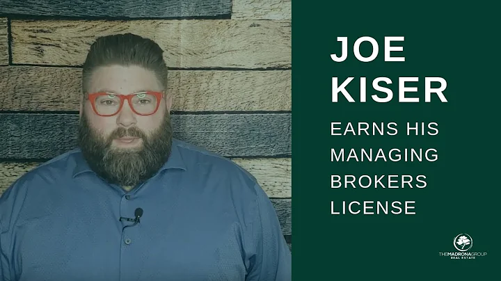 JOE KISER EARNS HIS MANAGING BROKERS LICENSE