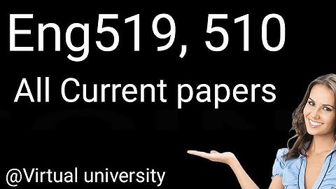 Midterm current papers 2024/ vu current midterm papers/Eng 510,Eng519 Current paper
