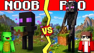 ENDERMAN STATUE House Build Tutorial In Minecraft — JJ VS MIKEY Challenge — Maizen Parody