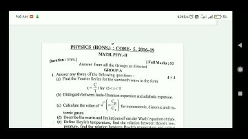 PHYSICS HONOURS SEM 3 CORE 5 QUESTIONS PAPERS SESSION 2016-19 & 17-20 BBMKU/VBU B.Sc. Physics