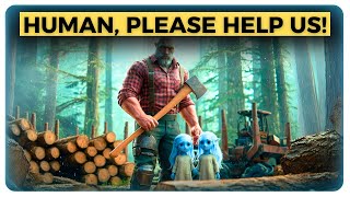 Two Tiny Alien Twins Asked a Human Lumberjack for Help—But No One Knows the Bad Things Behind It