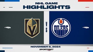 NHL Highlights | Golden Knights vs. Oilers - November 6, 2024
