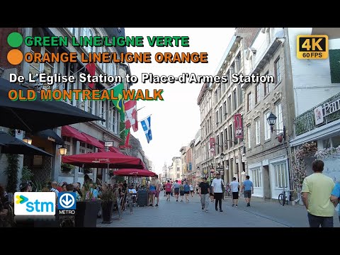 Montreal Metro POV Walk: De L'Église Station to Place-d'Armes Station ...