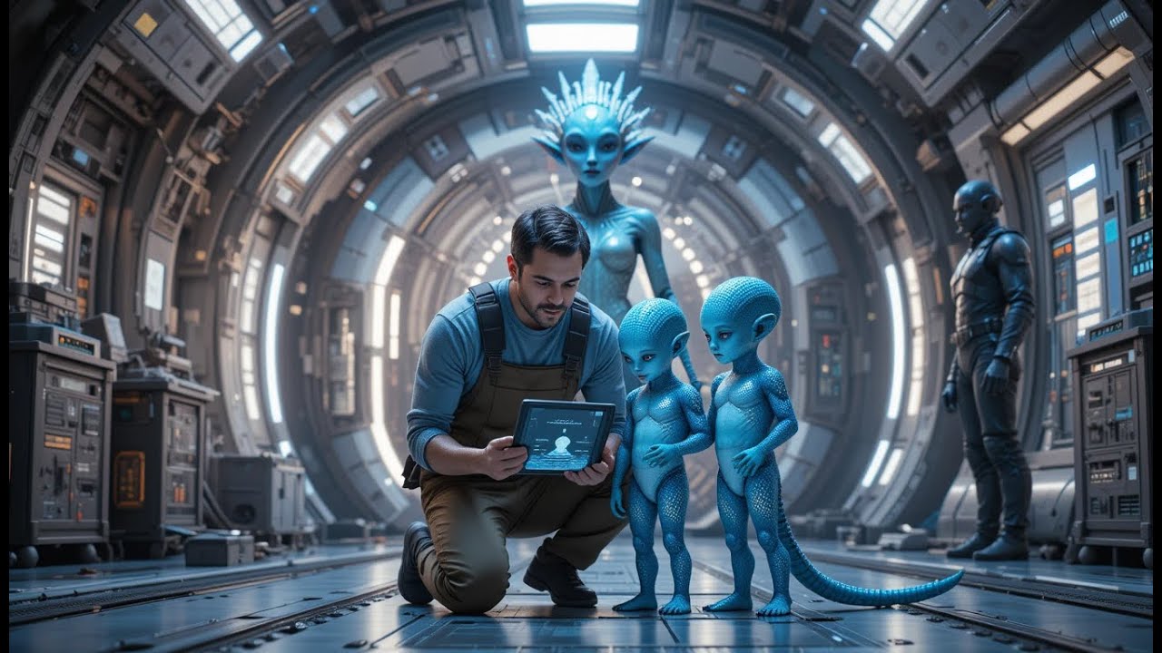 The Human Single Dad Janitor Was Helping His Deaf Alien Twins — When the Alien Queen Walked In and..