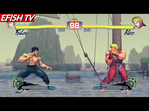 Fei Long vs Ken (Hardest AI) - Ultra Street Fighter IV