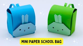 DIY MINI PAPER SCHOOL BAG STORAGE ORGANIZER / Paper Craft / Origami  Storage Box DIY /Desk Organizer